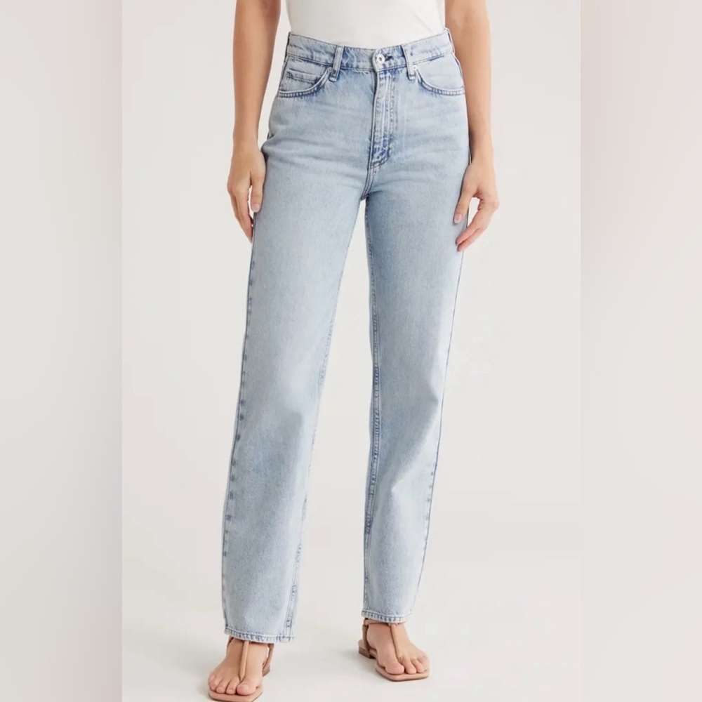rag & bone Women's Light Blue Straight Leg Jeans